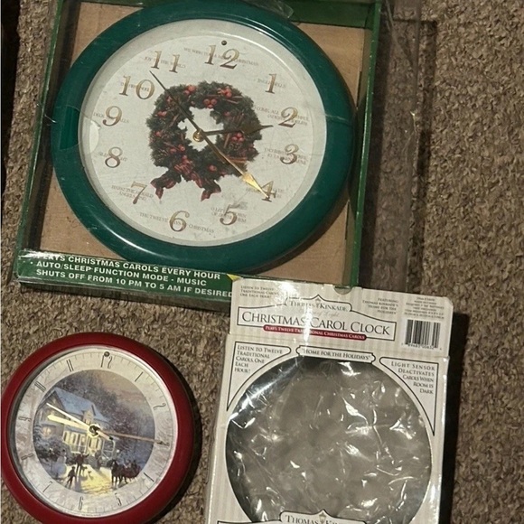 Christmas Carol Clock Thomas Kinkade Carol On Hour Atico Home Holidays Lot Of 2